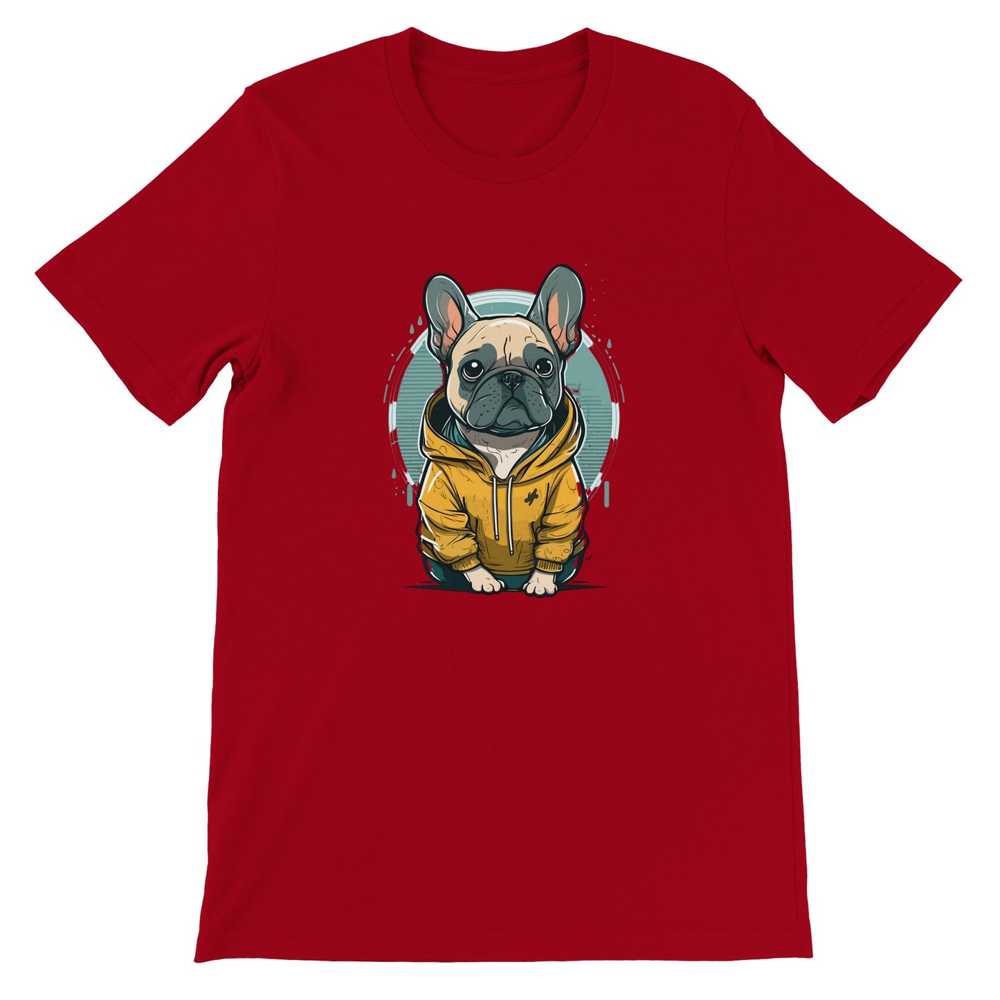 Dog T-shirt - French Bulldog Light and Yellow hoodie Artwork - Premium Unisex T-shirt 