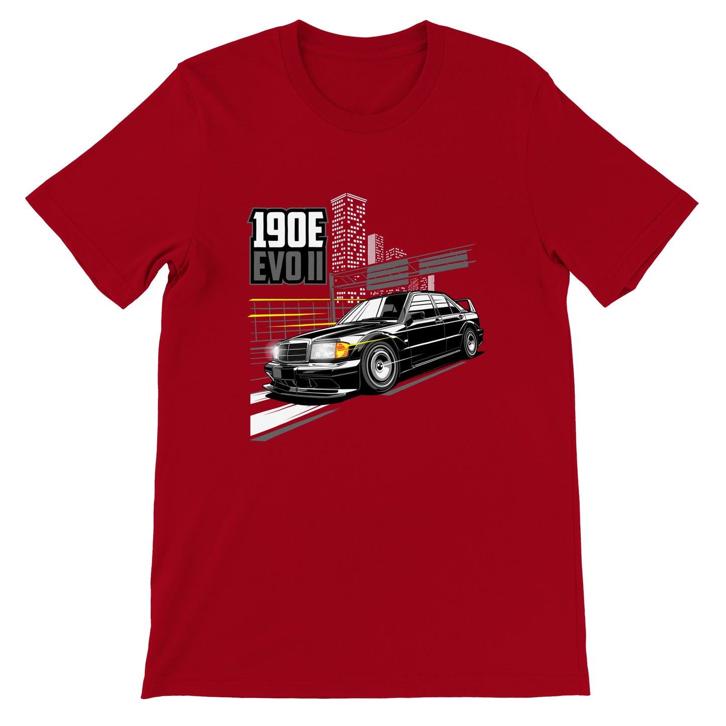 Car T-shirt - 190E Evo II Legend - Artwork - Premium Unisex T-shirt 