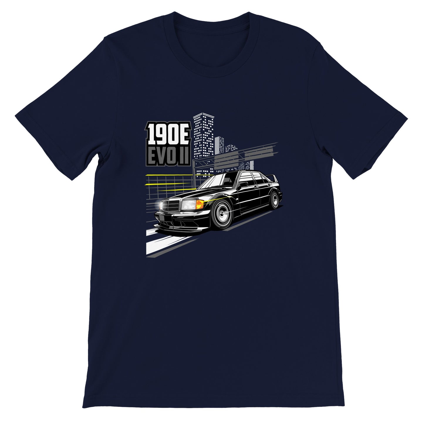 Car T-shirt - 190E Evo II Legend - Artwork - Premium Unisex T-shirt 