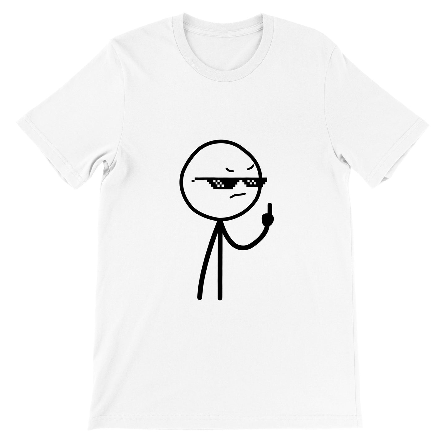 Funny T-Shirts - Middlefinger Thug Artwork Drawing - Premium Unisex T-Shirt 