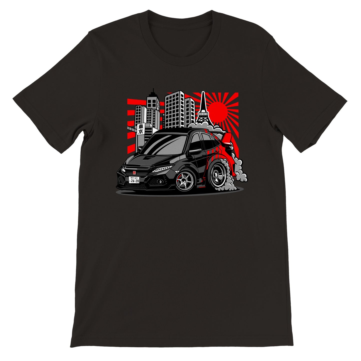 Auto-T-Shirt – Honda – japanisches Kunstwerk – Premium Unisex Crewneck T-Shirt 