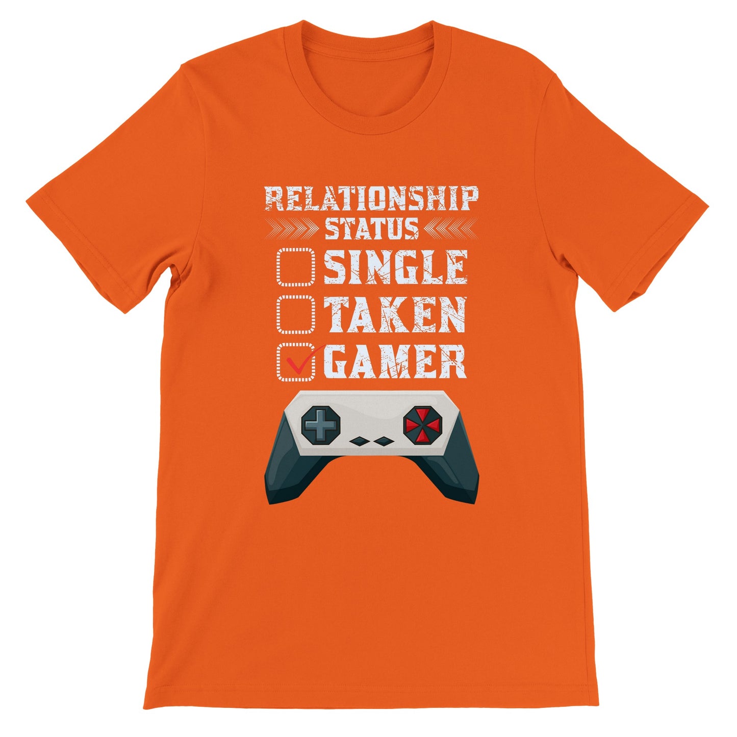 Gaming-T-Shirts – Beziehungsstatus Single Taken Gamer – Premium-Unisex-T-Shirt 