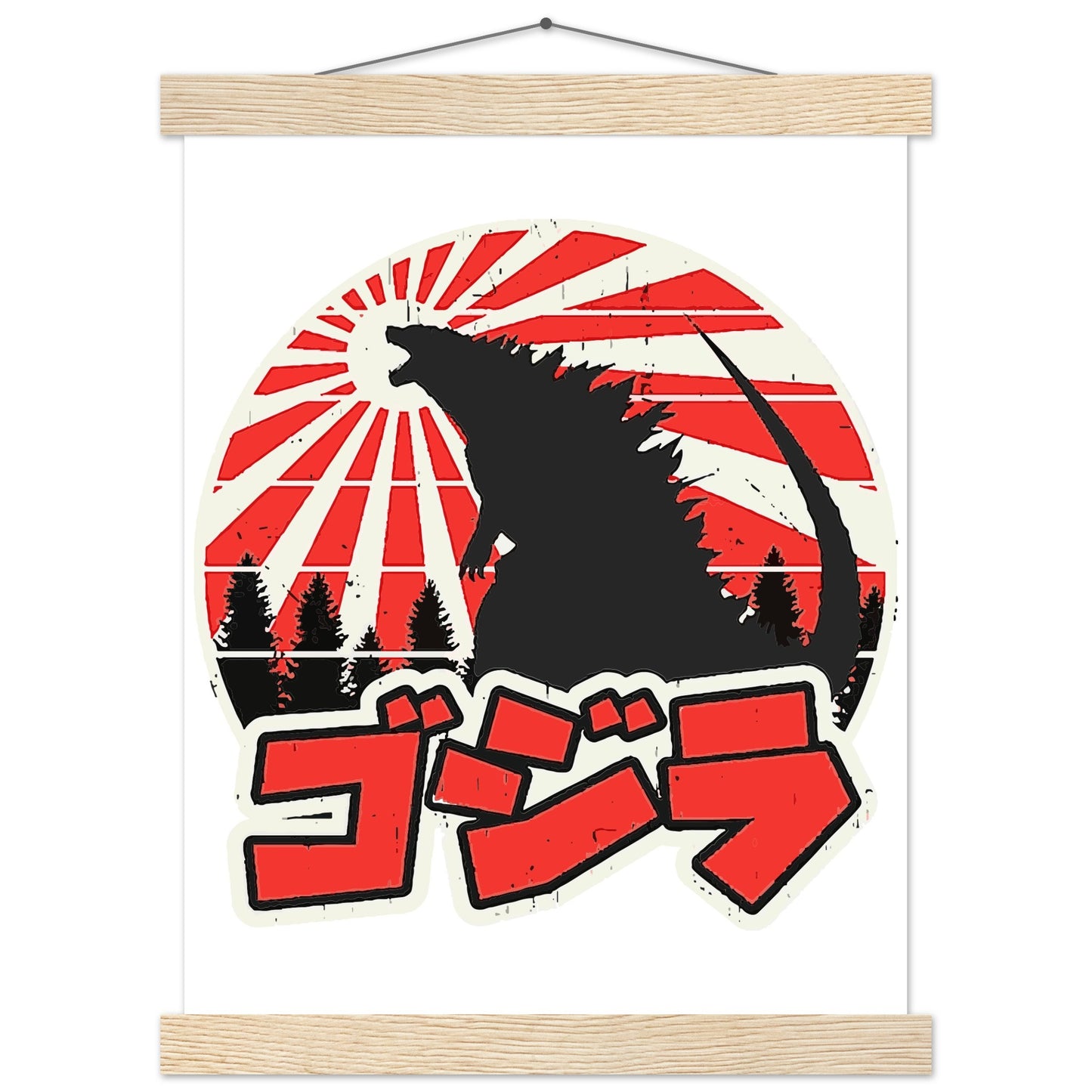 Filmplakat – Gojira – Godzilla Japan Artwork Platkat – Premium Matte Poster mit Aufhänger 