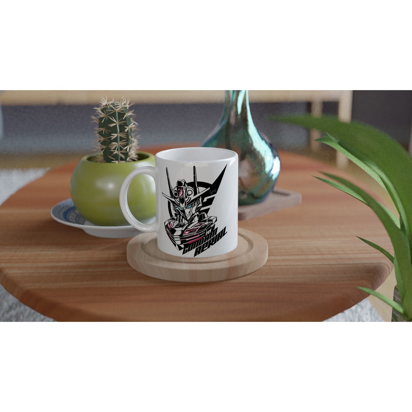 Gundam-Tasse – Gundam-Luftbild – weiße Keramik-Tasse, 330 ml 