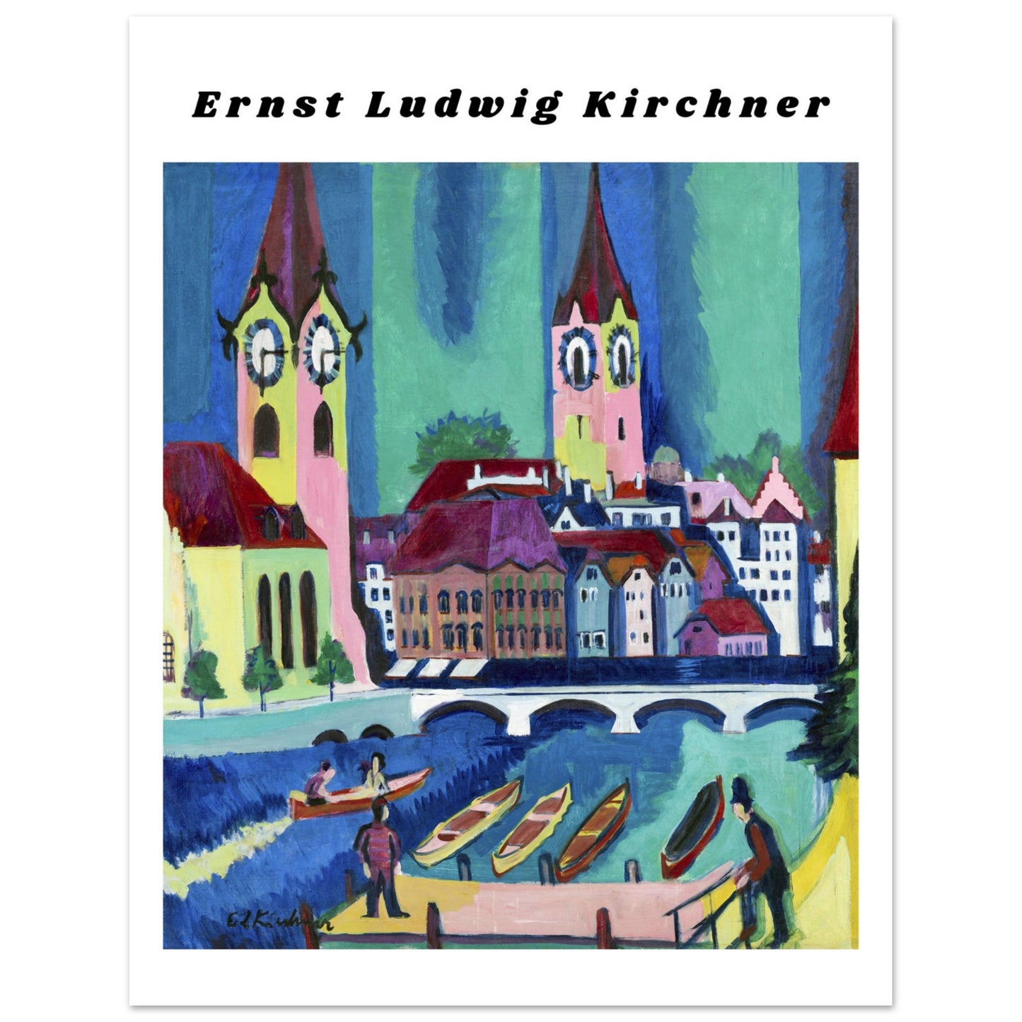 Poster - Ernst Ludwig Kirchner Gemälde, Vintage Zürich Kunstdruck Wanddekoration