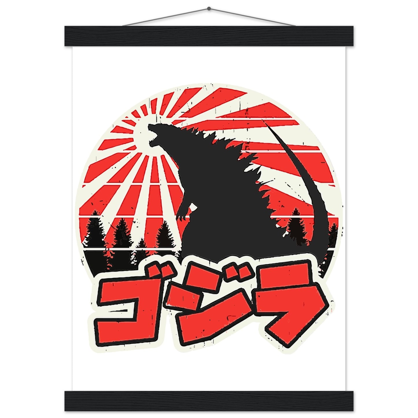 Filmplakat – Gojira – Godzilla Japan Artwork Platkat – Premium Matte Poster mit Aufhänger 