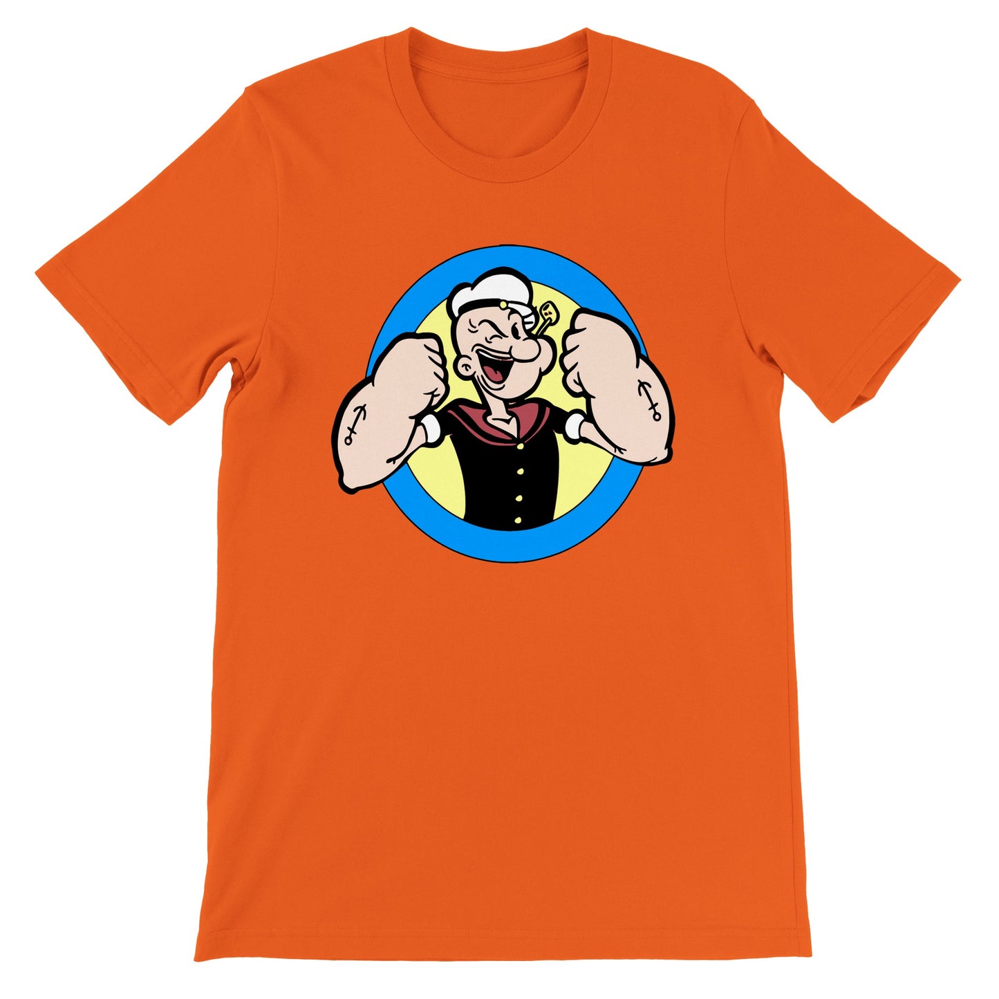 Popeye T-Shirt – Popeye Strong Arms Artwork – Premium Unisex T-Shirt 