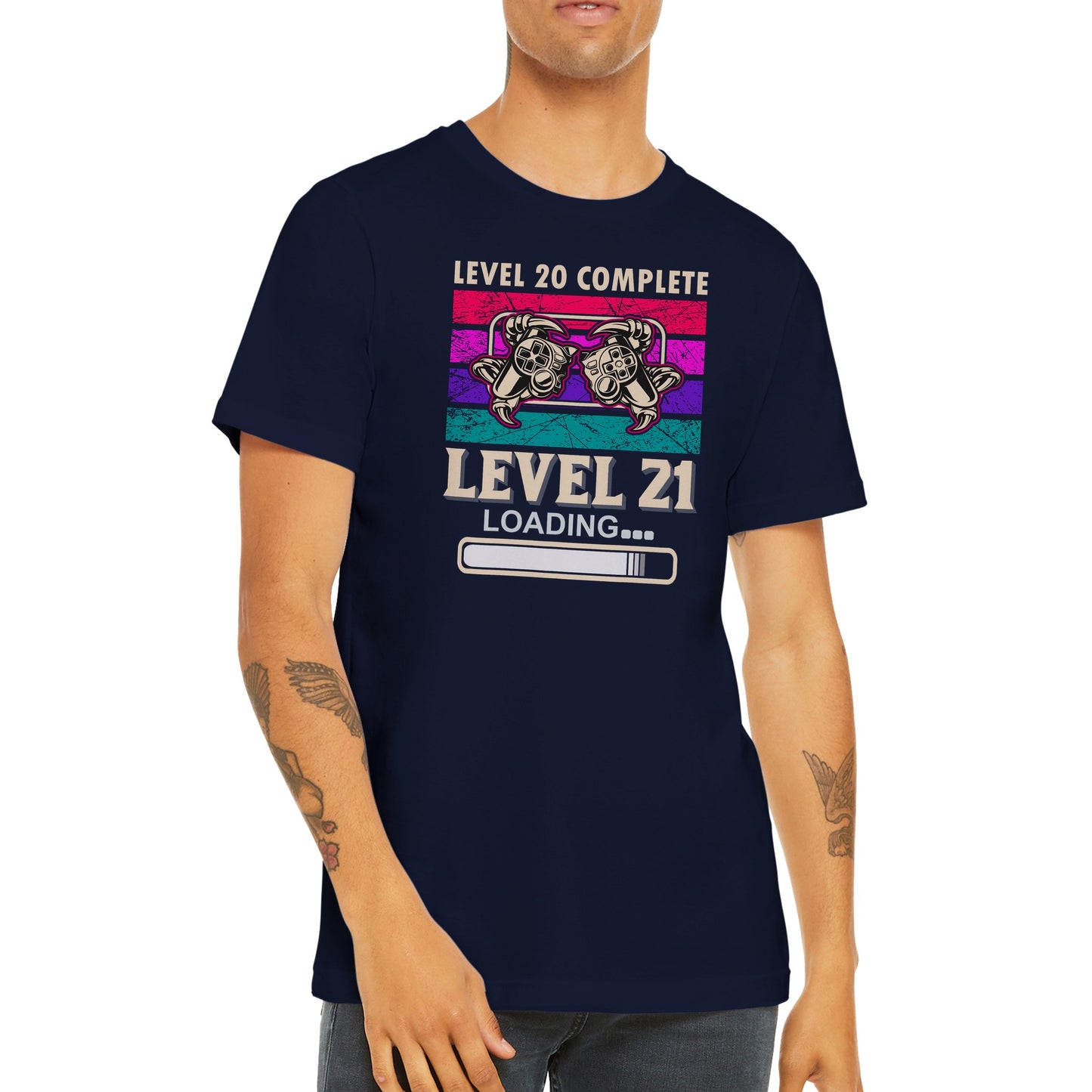 Gaming T-shirts - Level 20 Complete Level 21 Loading - Premium Unisex T-shirt 