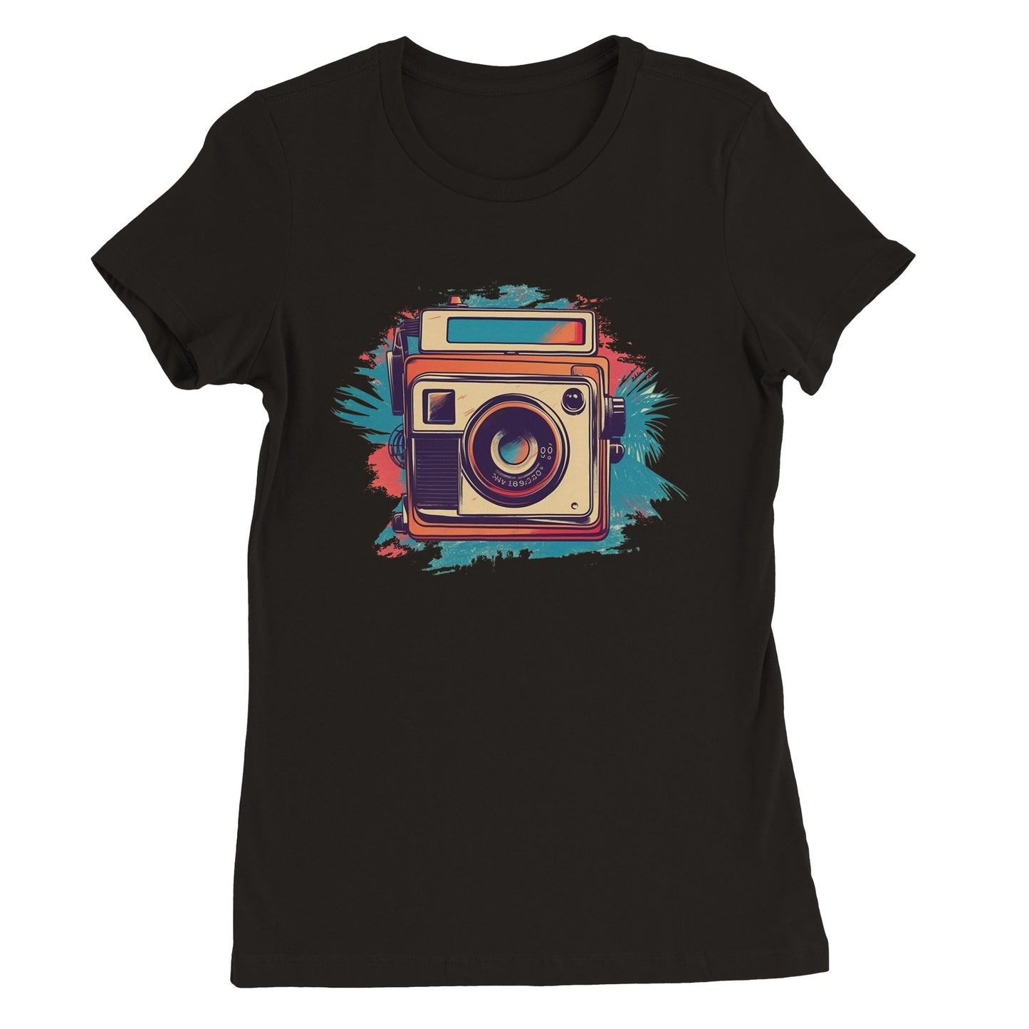 Kunstwerk-T-Shirt – Polaroid-Kamera Vintage-Kunstwerk Nummer 1 – Premium-Damen-T-Shirt 