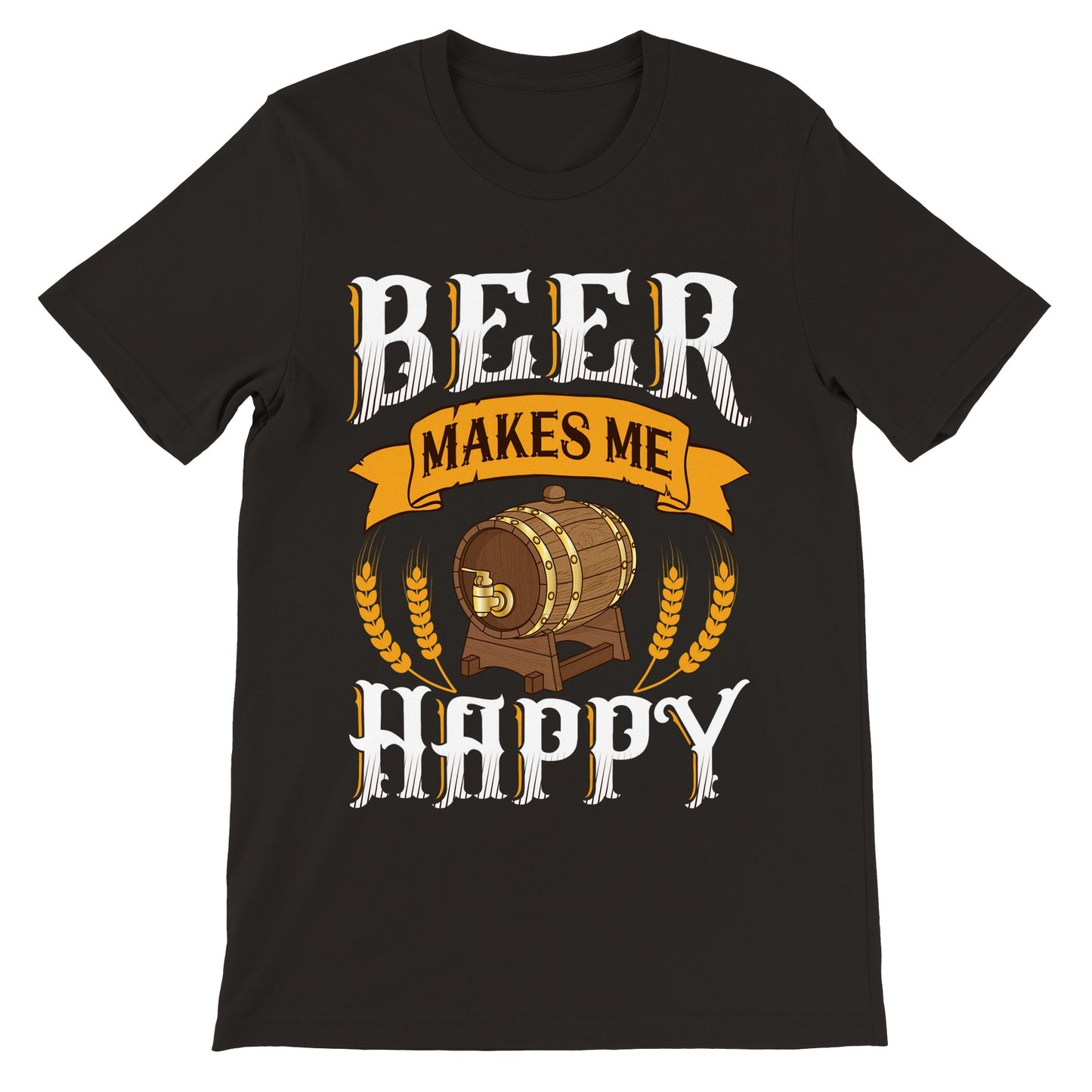 Sjove T-shirts - Beer Makes Me Happy - Premium Unisex T-shirt