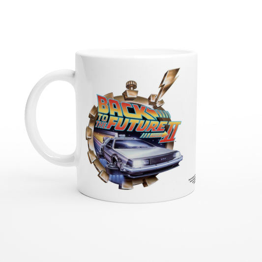 Offizielle Tasse „Zurück in die Zukunft II“ – BTTF II-Logo – 330 ml, weiße Tasse