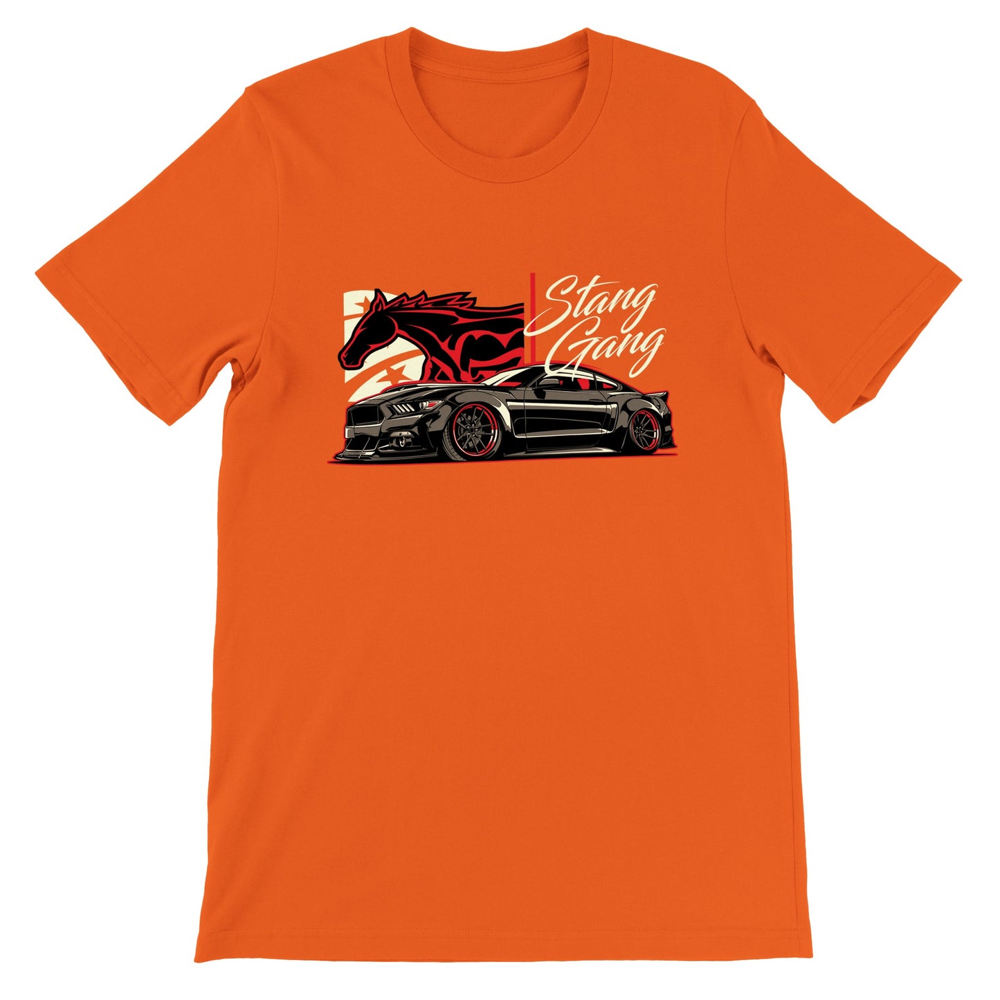 Auto-T-Shirt – Mustang-Kunstwerk – Stang Gang – Premium-Unisex-T-Shirt 