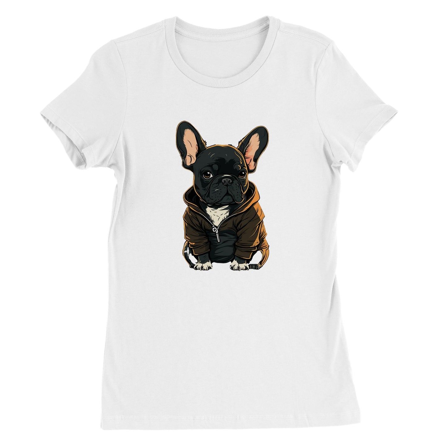 Dog T-shirt - French Bulldog Dark Hoodie Artwork - Premium Women's T-shirt 