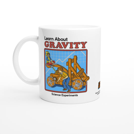 Officielt Steven Rhodes Krus - Learn About Gravity - 330ml Hvidt Krus
