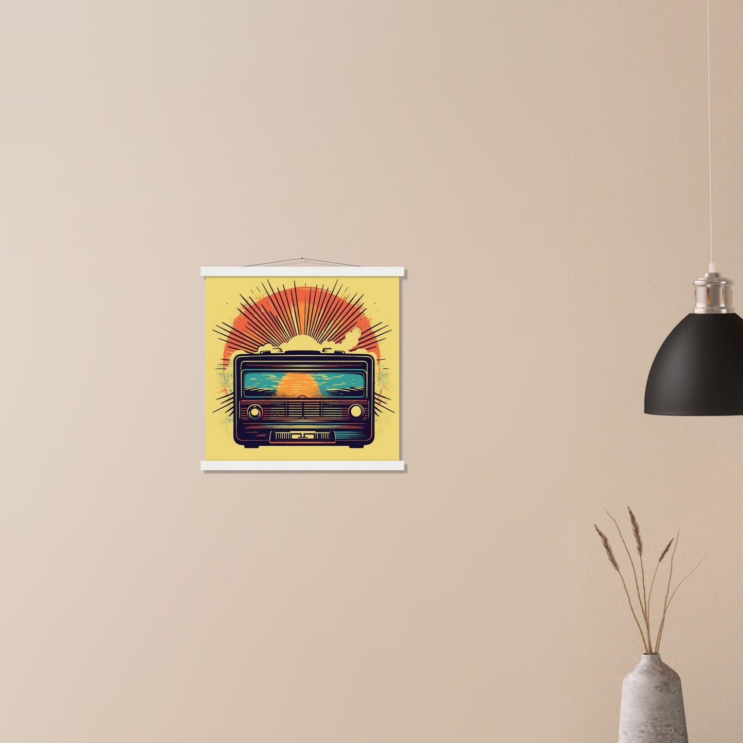 Plakat - Vintage Radio Artwork Number 1 - Premium Mat Papir Med Hanger