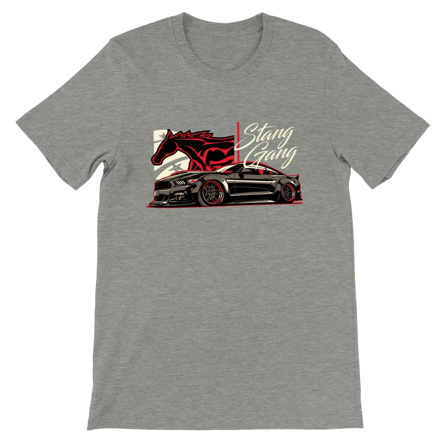 Auto-T-Shirt – Mustang-Kunstwerk – Stang Gang – Premium-Unisex-T-Shirt 