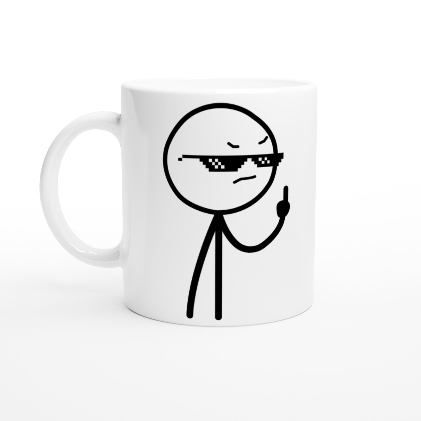 Fun Artwork Mug - Middlefinger Thug Artwork - White 330ml Ceramic Mug