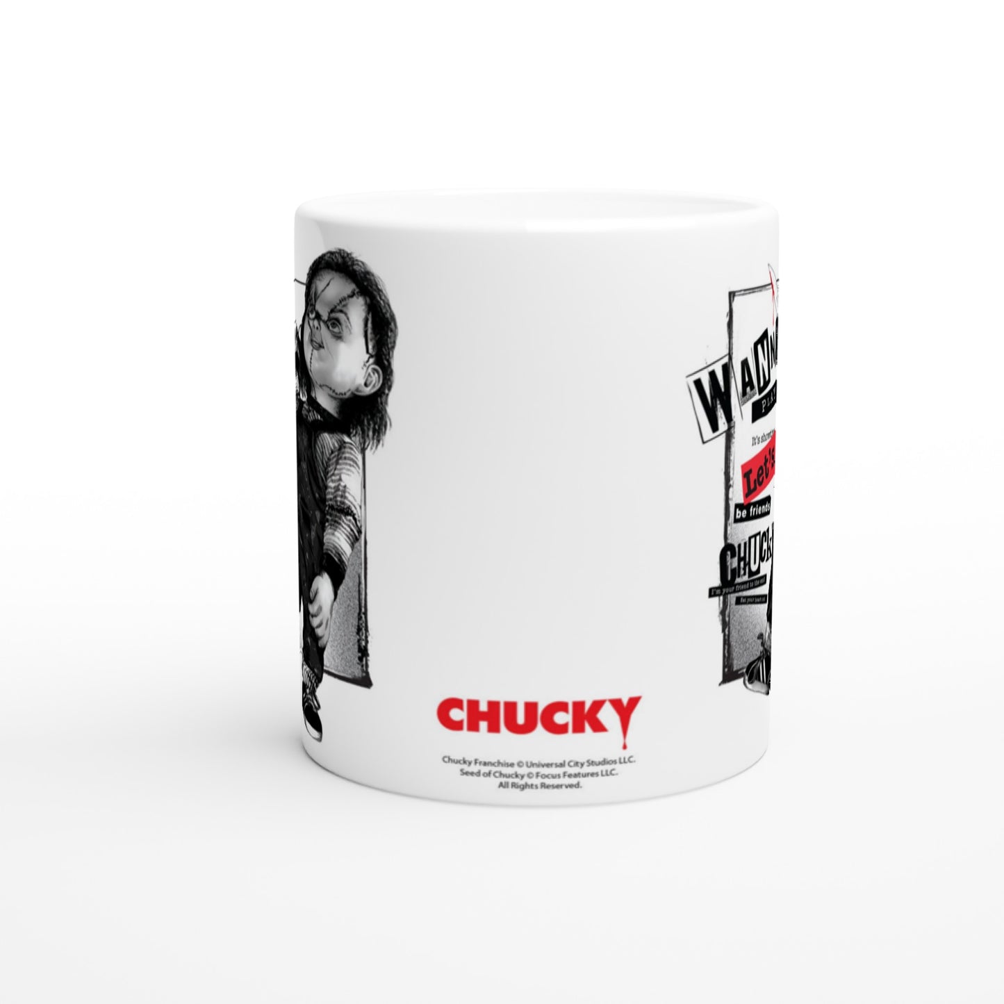 Official Chucky Mug - Lets Be Friends - Lets Play - 330ml White Mug