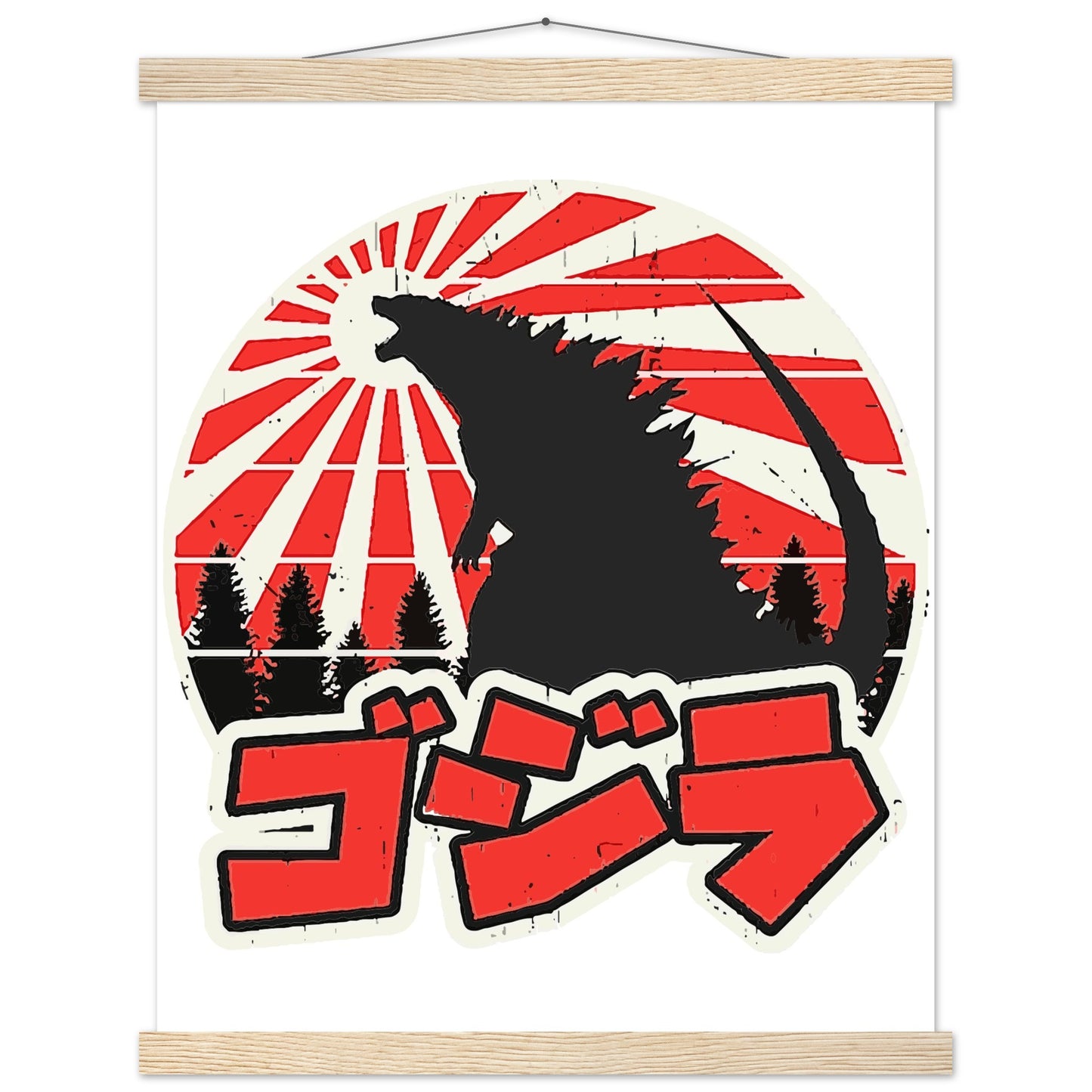 Filmplakat – Gojira – Godzilla Japan Artwork Platkat – Premium Matte Poster mit Aufhänger 