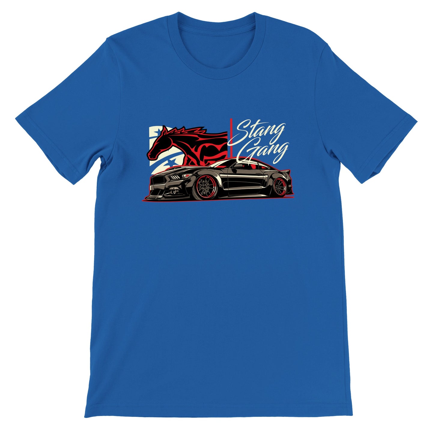 Auto-T-Shirt – Mustang-Kunstwerk – Stang Gang – Premium-Unisex-T-Shirt 