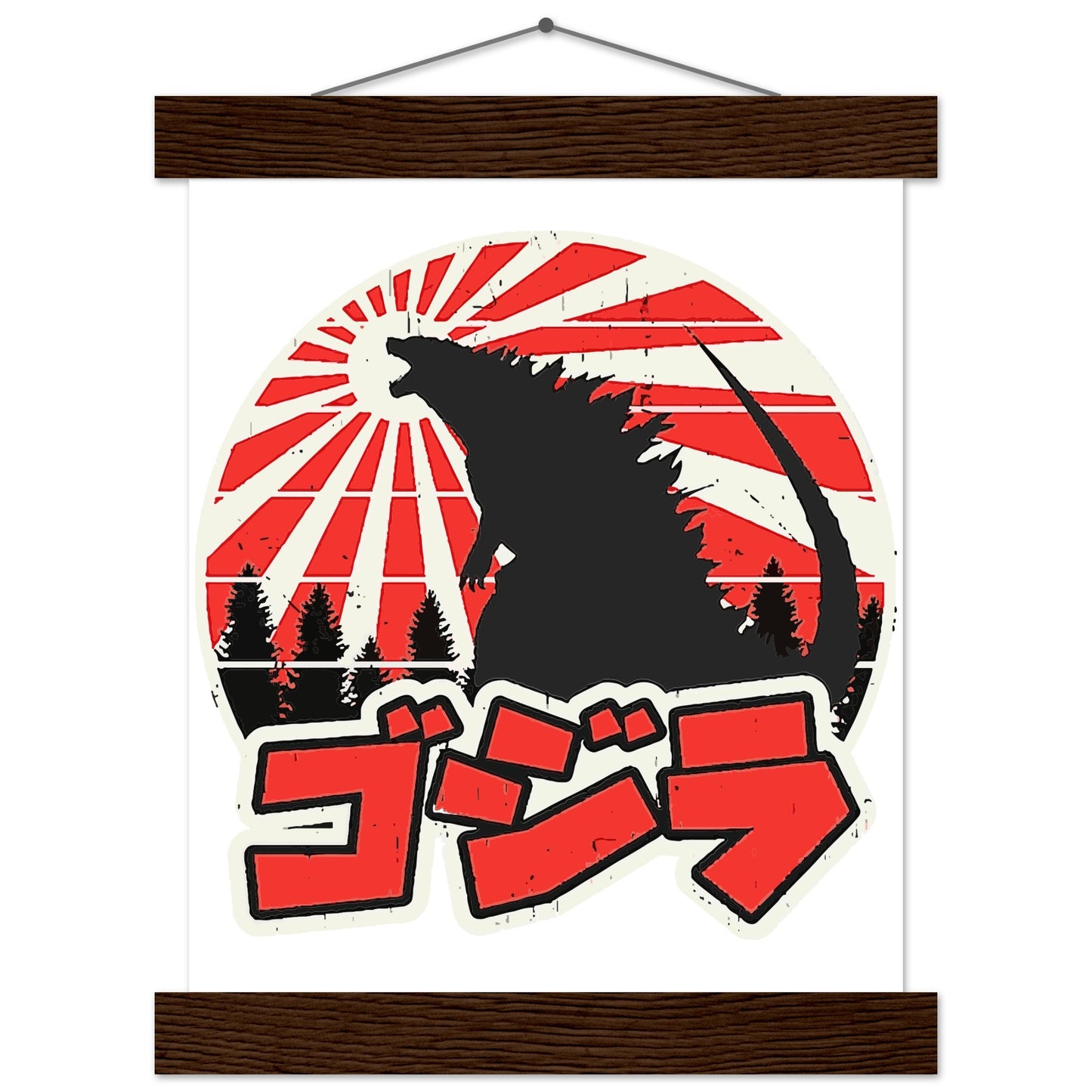 Filmplakat – Gojira – Godzilla Japan Artwork Platkat – Premium Matte Poster mit Aufhänger 