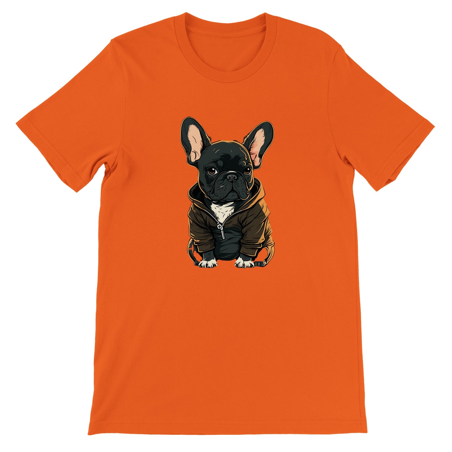 Hunde-T-Shirt – Französische Bulldogge, dunkles Hoodie-Kunstwerk – Premium-Unisex-T-Shirt
