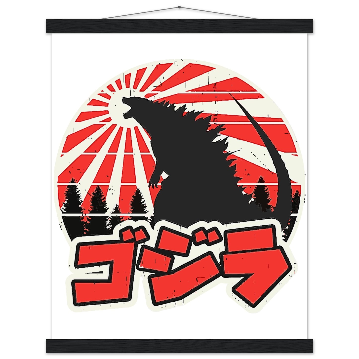 Filmplakat – Gojira – Godzilla Japan Artwork Platkat – Premium Matte Poster mit Aufhänger 