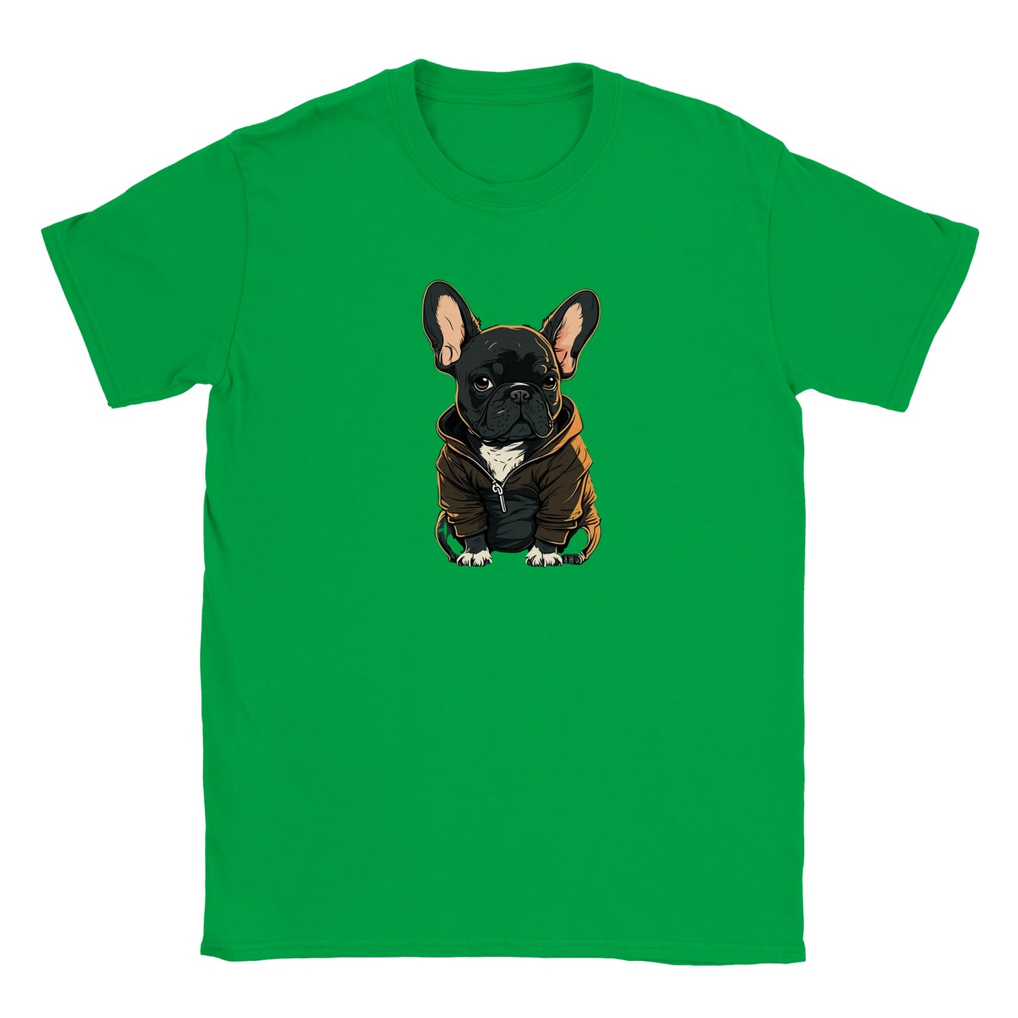 Hunde T-shirt - Fransk Bulldog Dark Hoodie Artwork - Klassisk Børne T-shirt