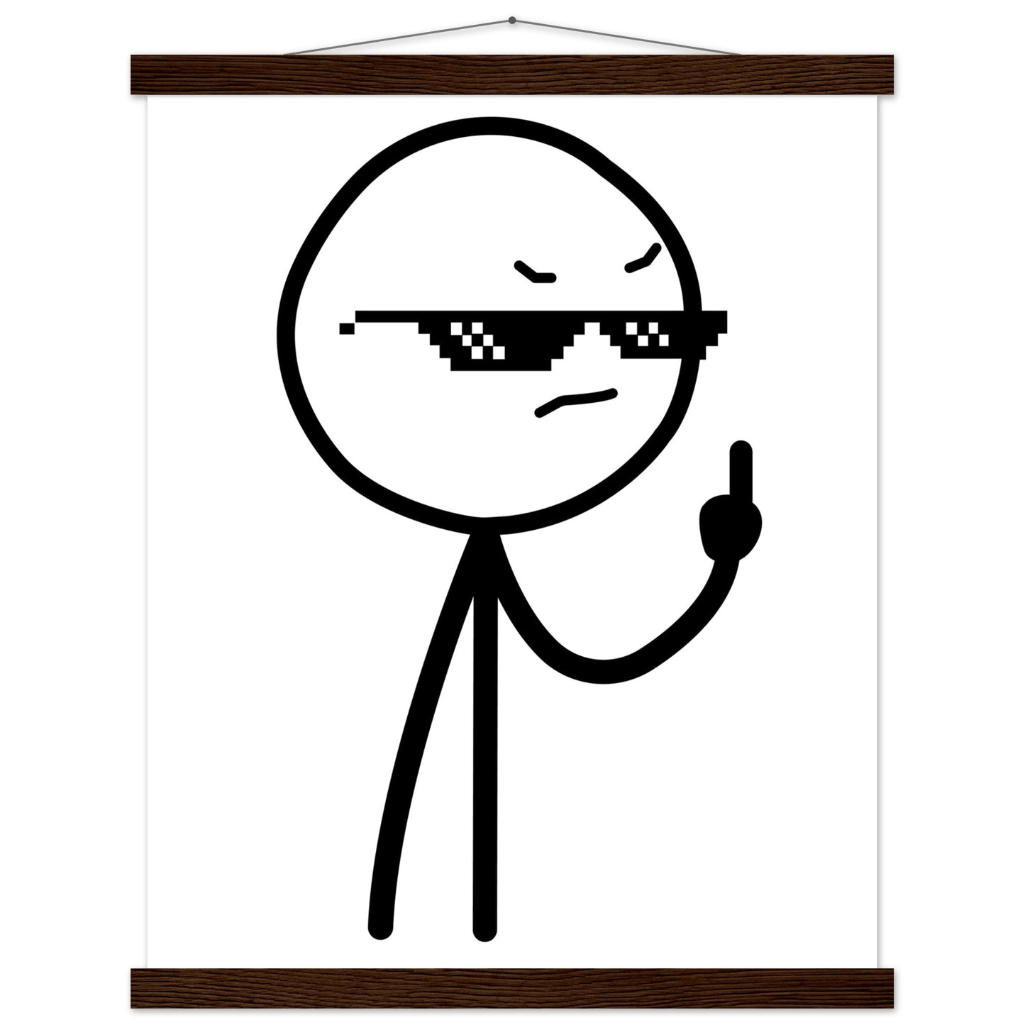 Sjove Plakater - Middlefinger Thug Artwork Drawing - Premium Mat Plakat Papir med Hanger