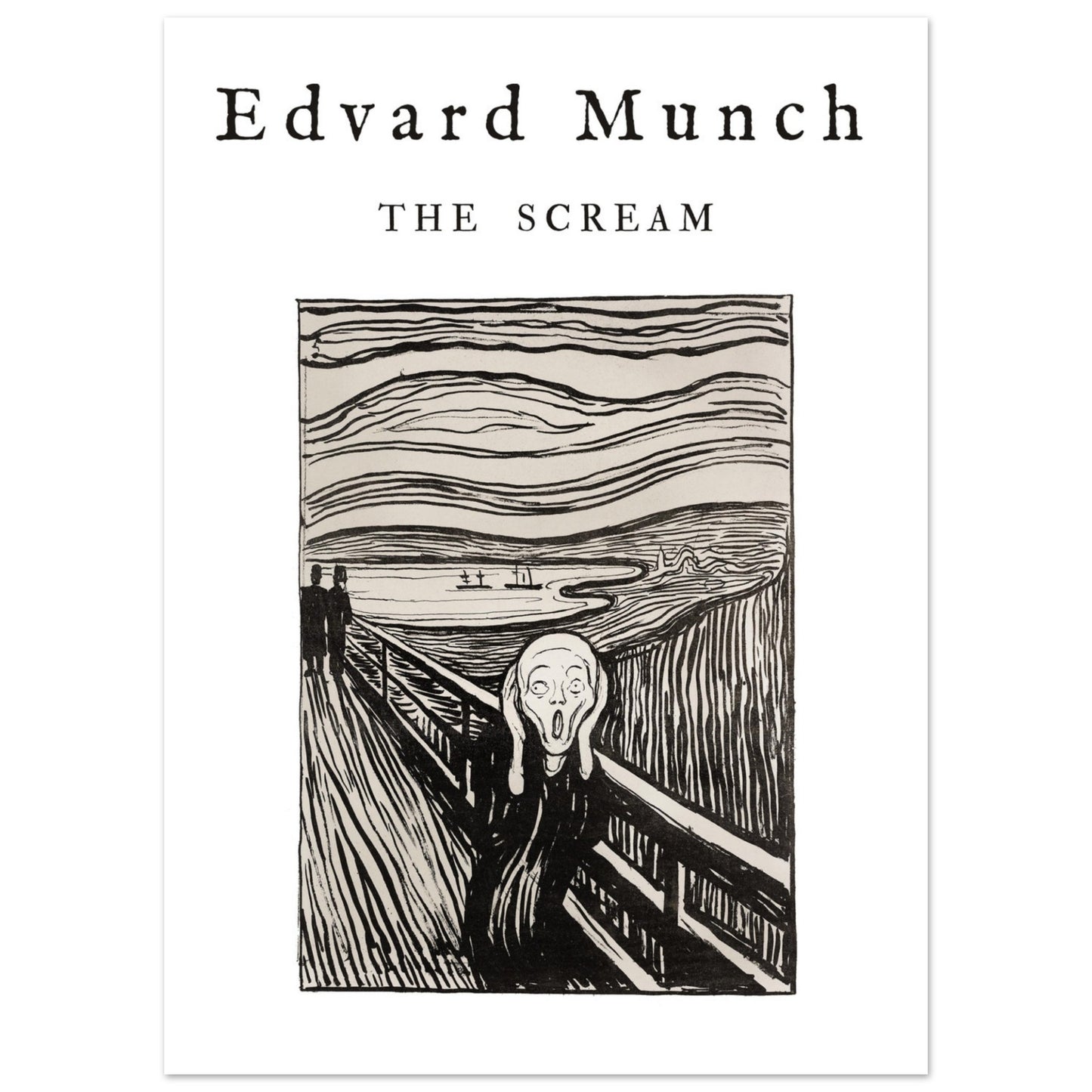 Plakat - Scream (Skriget) - Edvard Munch (1895). Original fra The Art Institute of Chicago