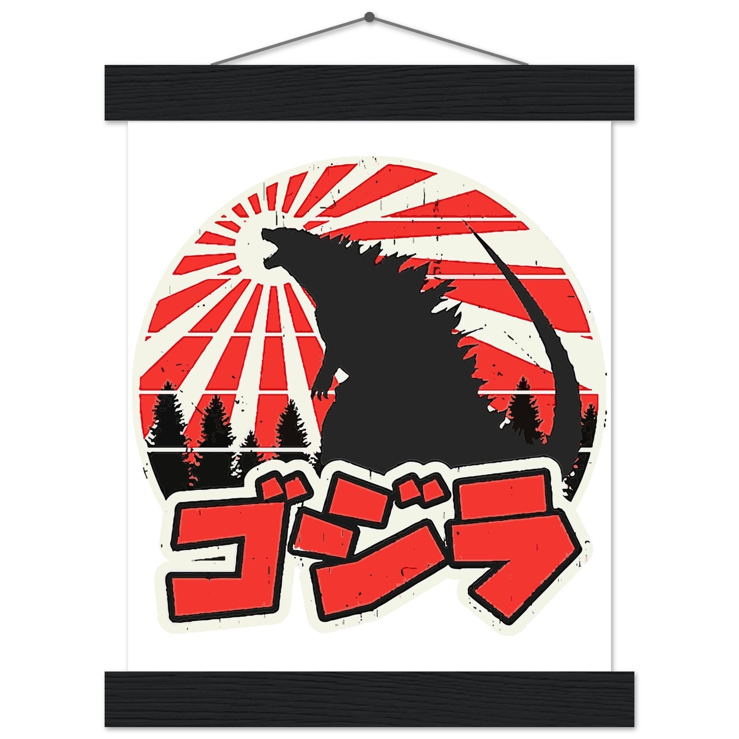 Filmplakat – Gojira – Godzilla Japan Artwork Platkat – Premium Matte Poster mit Aufhänger 