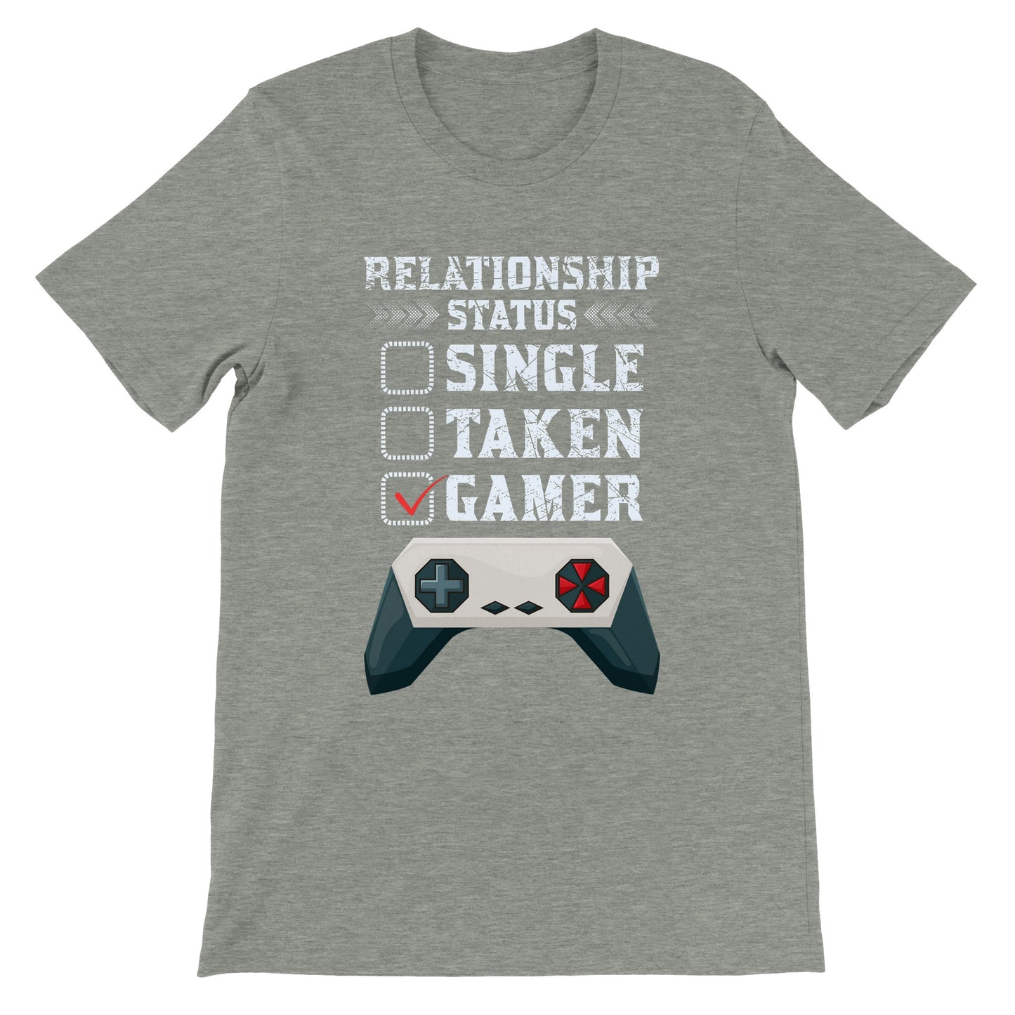 Gaming-T-Shirts – Beziehungsstatus Single Taken Gamer – Premium-Unisex-T-Shirt 