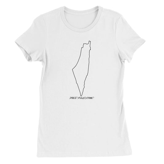 Free Palestine - Outline - Premium Kvinde T-shirt