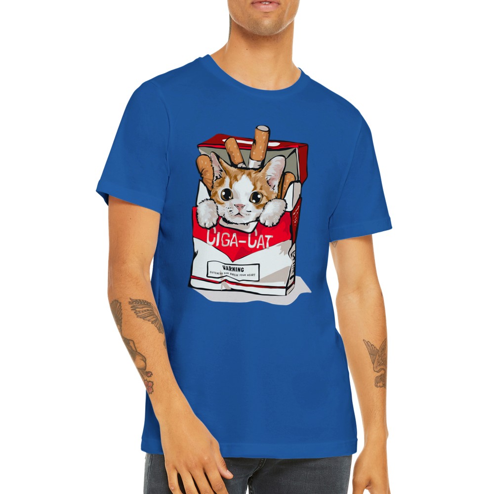 Funny T-Shirts - Cat - Ciga-cat - Premium Unisex T-shirt