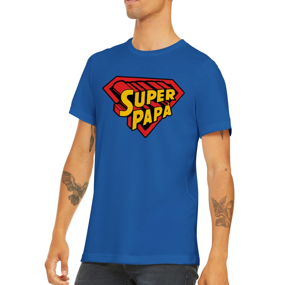 Quote T-shirt - For Dad - Super Papa artwork - Premium Unisex T-shirt