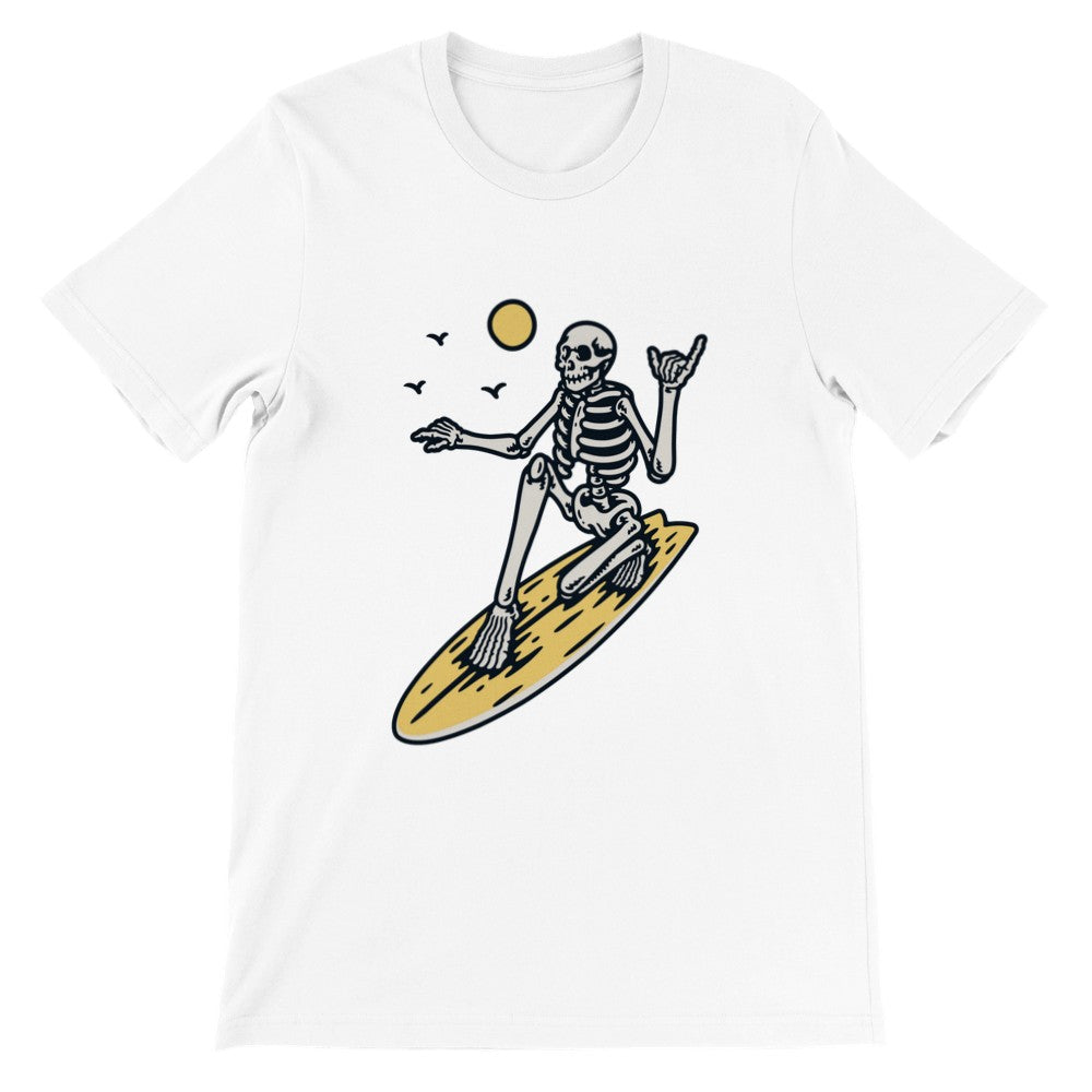 Sjove T-shirts - The Skull Surfer - Premium Unisex T-shirt