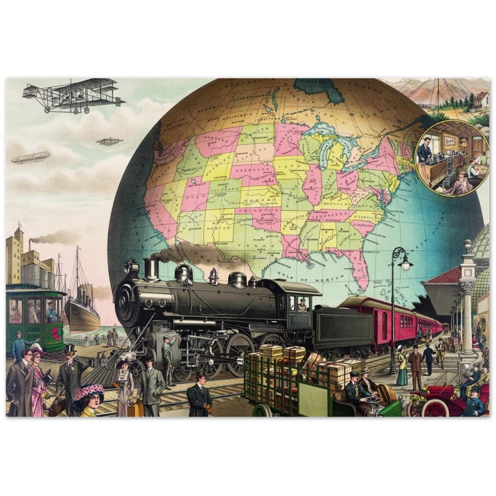 Poster – Vintage USA Transportation Art – Klassisches mattes Museumsposterpapier 