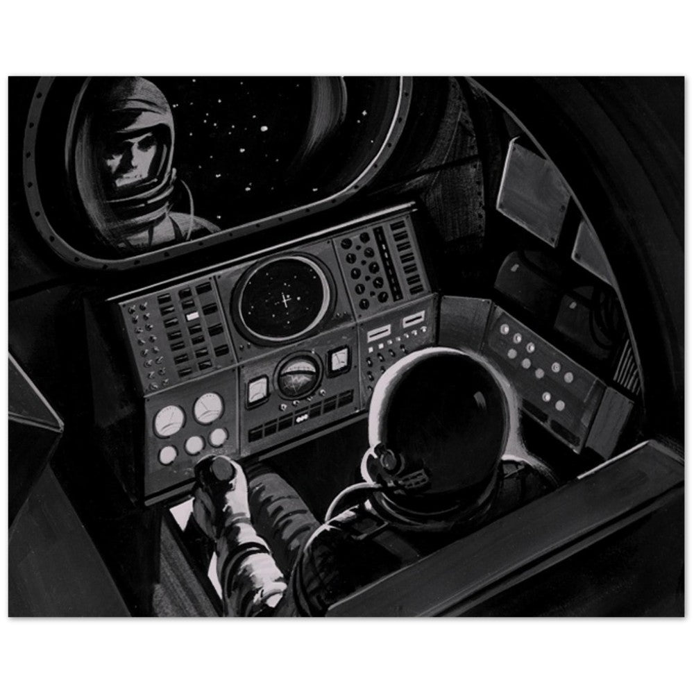 Poster Space Travel Retro Art - Classic Matte Poster Paper