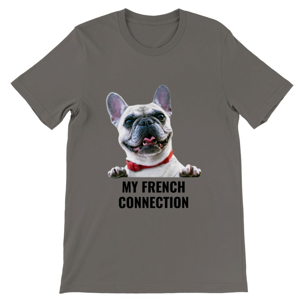Lustige Grafik-T-Shirts - mein Unisex-T-Shirt der französischen Verbindung (Bulldogge). 