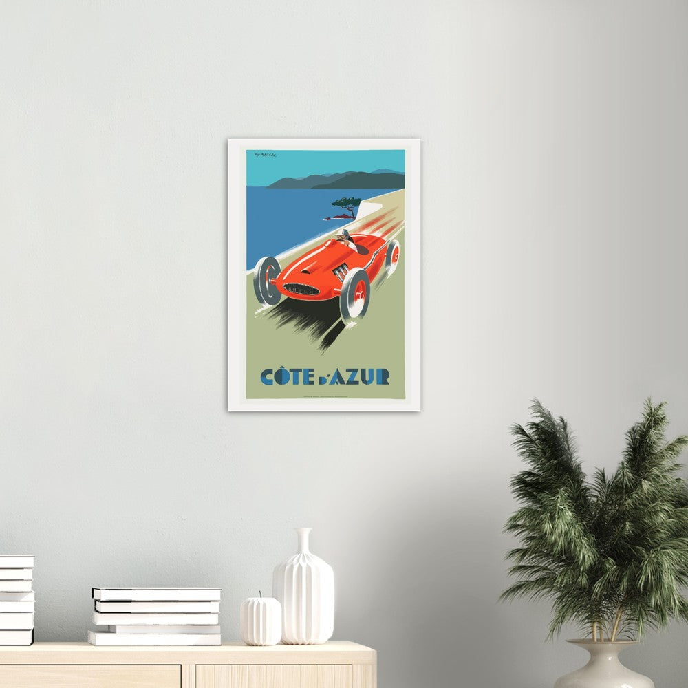 Poster - Vintage Car Illustration - Cote D'Azur