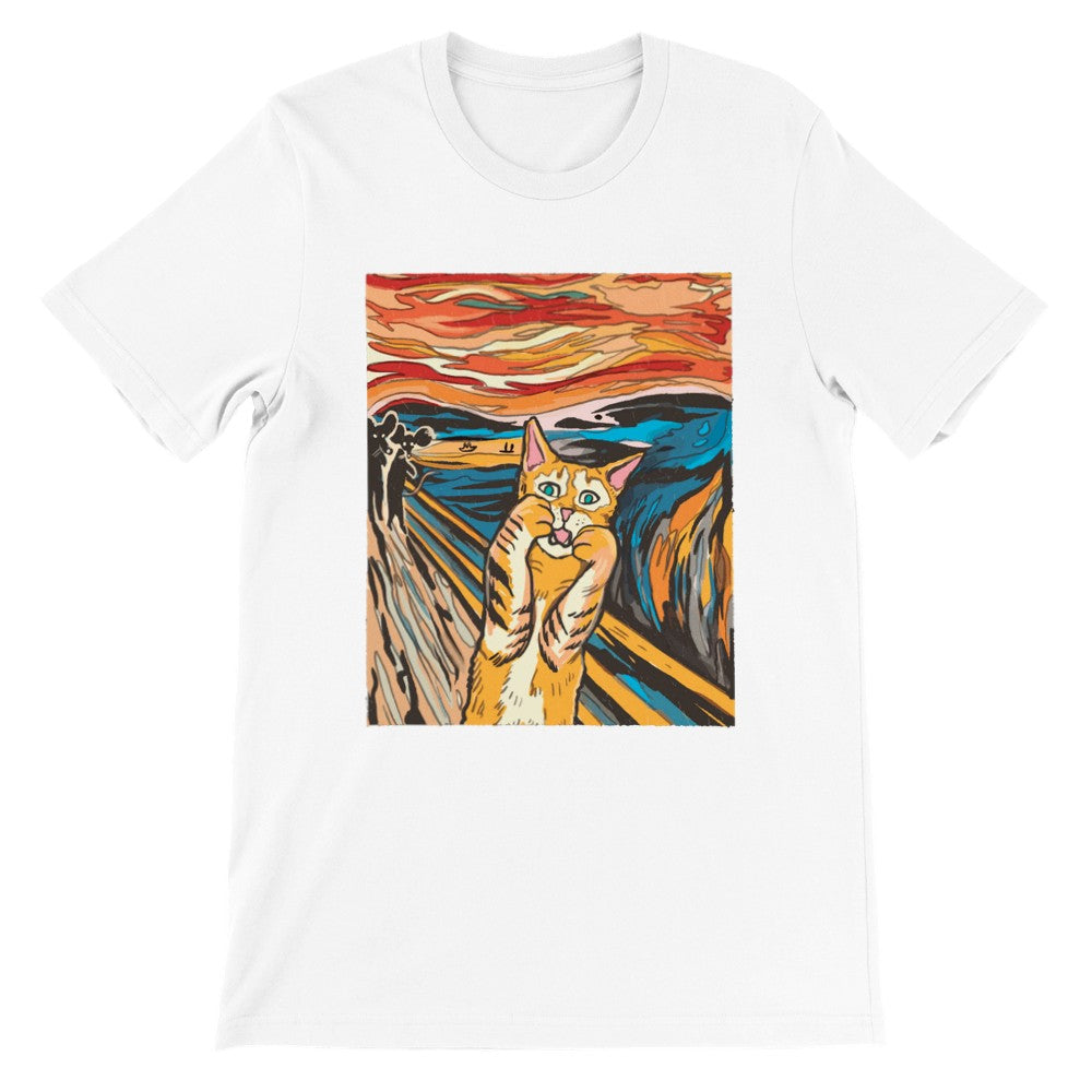 Quote T-shirt - Funny Designs Artwork - The Scream From The Cat Premium Unisex T-shirt