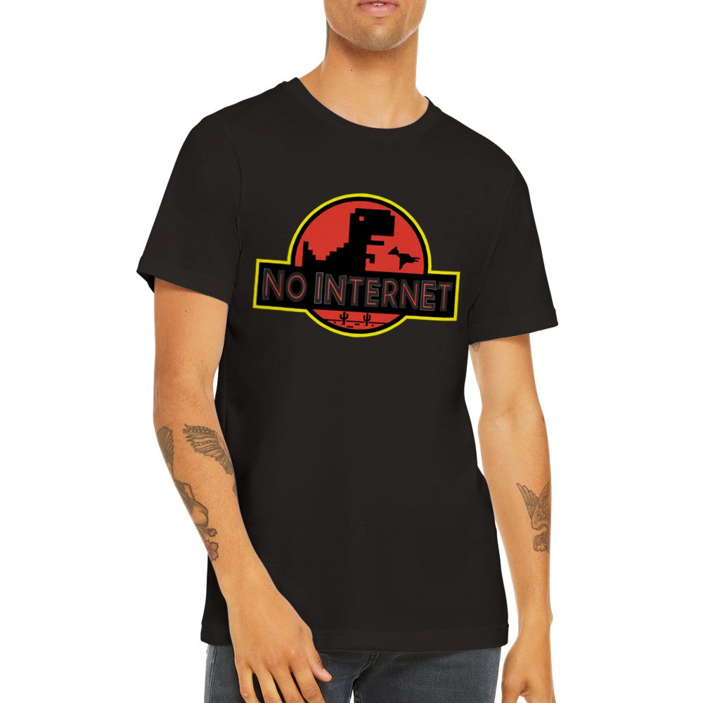 Zitat T-Shirt - lustige Designs - Jurassic No Internet Premium Unisex T-Shirt 