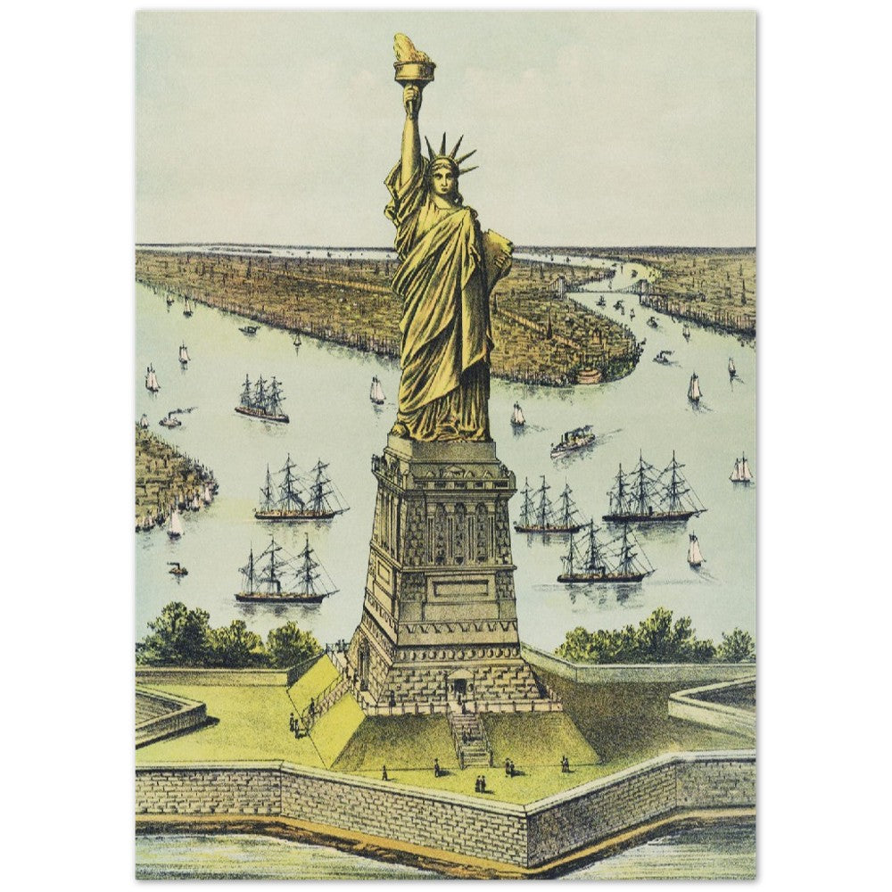 Poster – New York Freiheitsstatue von Curier and Ives (City Poster – Premium Matte Paper