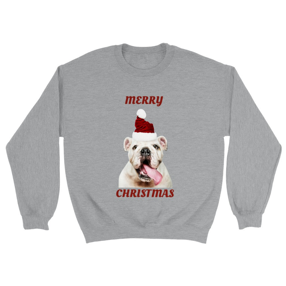 Sweatshirt - Frohe Weihnachten Happy Bulldog - Klassisches Unisex-Sweatshirt mit Rundhalsausschnitt