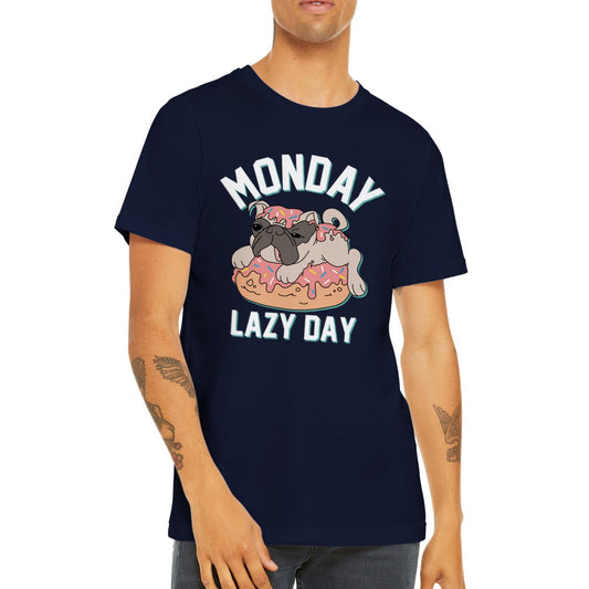 Sjove -t-shirts - Hund - Monday Lazy Day - Premium Unisex T-shirt