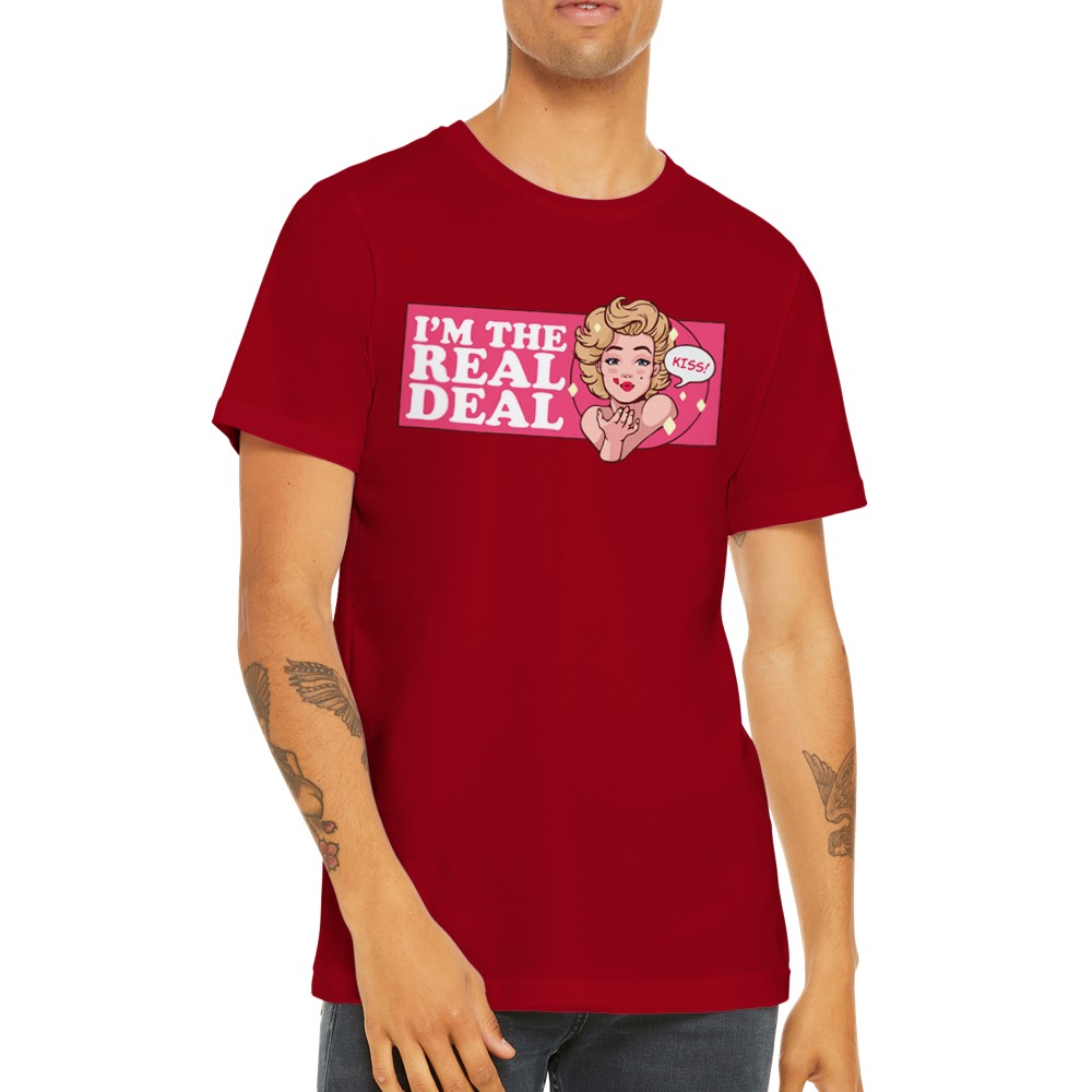 Citat T-shirt - Marilyn Monroe Im The Real Deal - Premium Unisex T-shirt