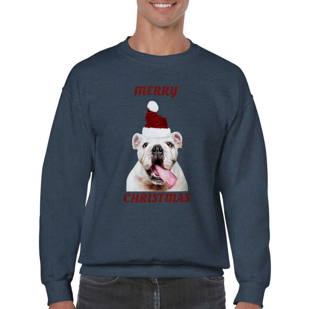 Sweatshirt - Frohe Weihnachten Happy Bulldog - Klassisches Unisex-Sweatshirt mit Rundhalsausschnitt