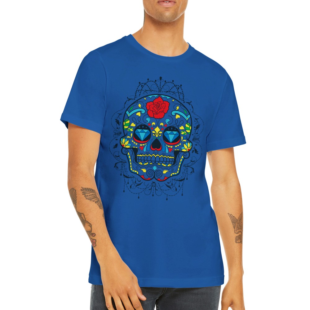 Artwork T-Shirts - The Skull Diamond Flower - Premium-Unisex-T-Shirt 