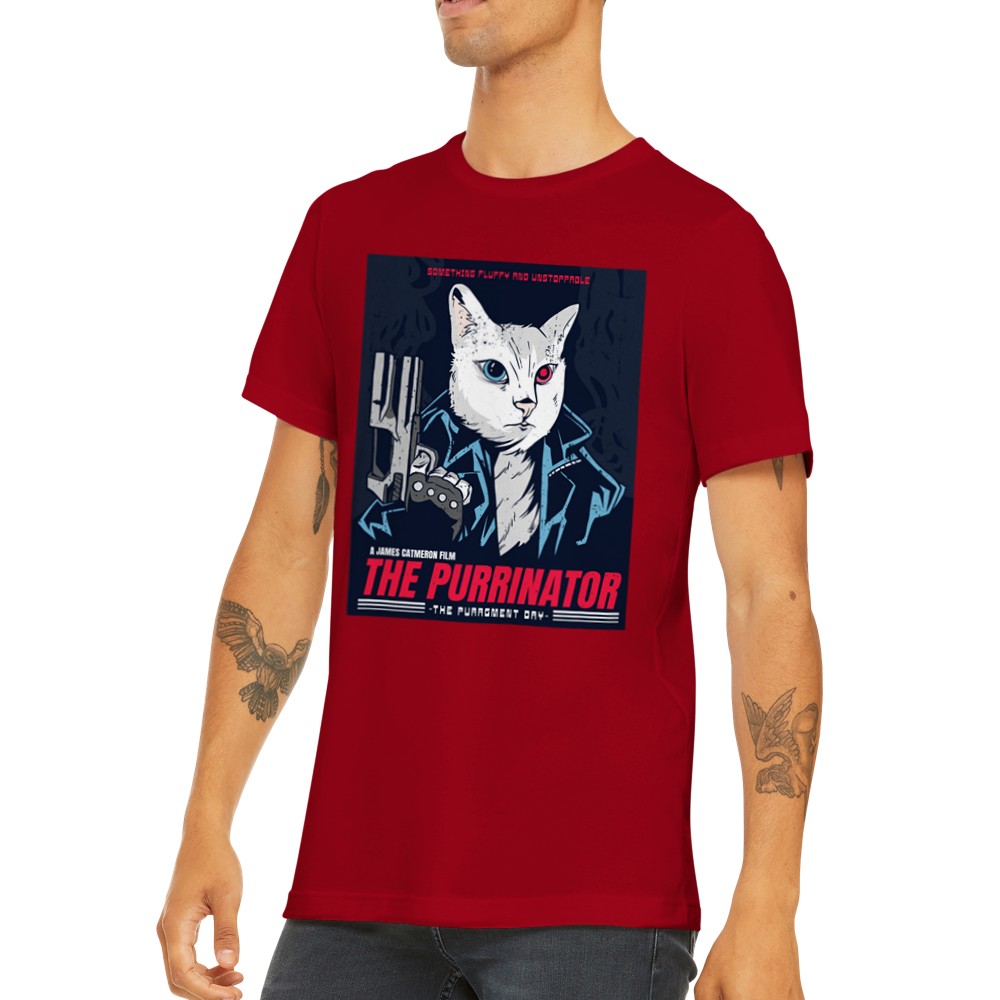 Zitat T-Shirt - lustige Designs Artwork - The Purrinator Cat Premium Unisex T-Shirt 