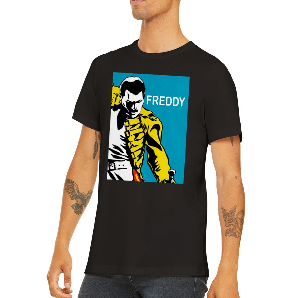 Music T-shirt - Queen Artwork - Freddy Retro Art Premium Unisex T-shirt